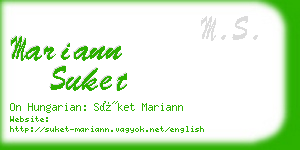 mariann suket business card